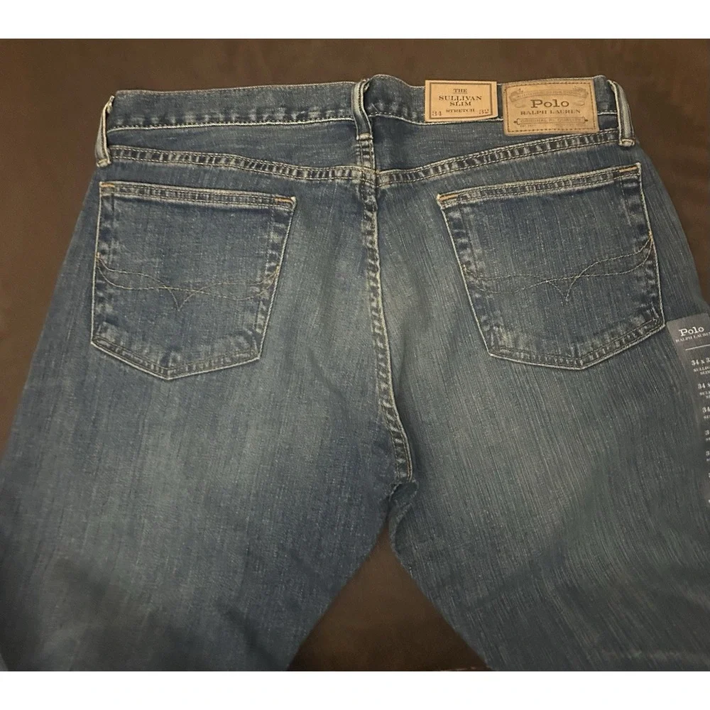 Polo Ralph Lauren Sullivan Slim Jeans Mens 34X32  Blue Stretch Denim
